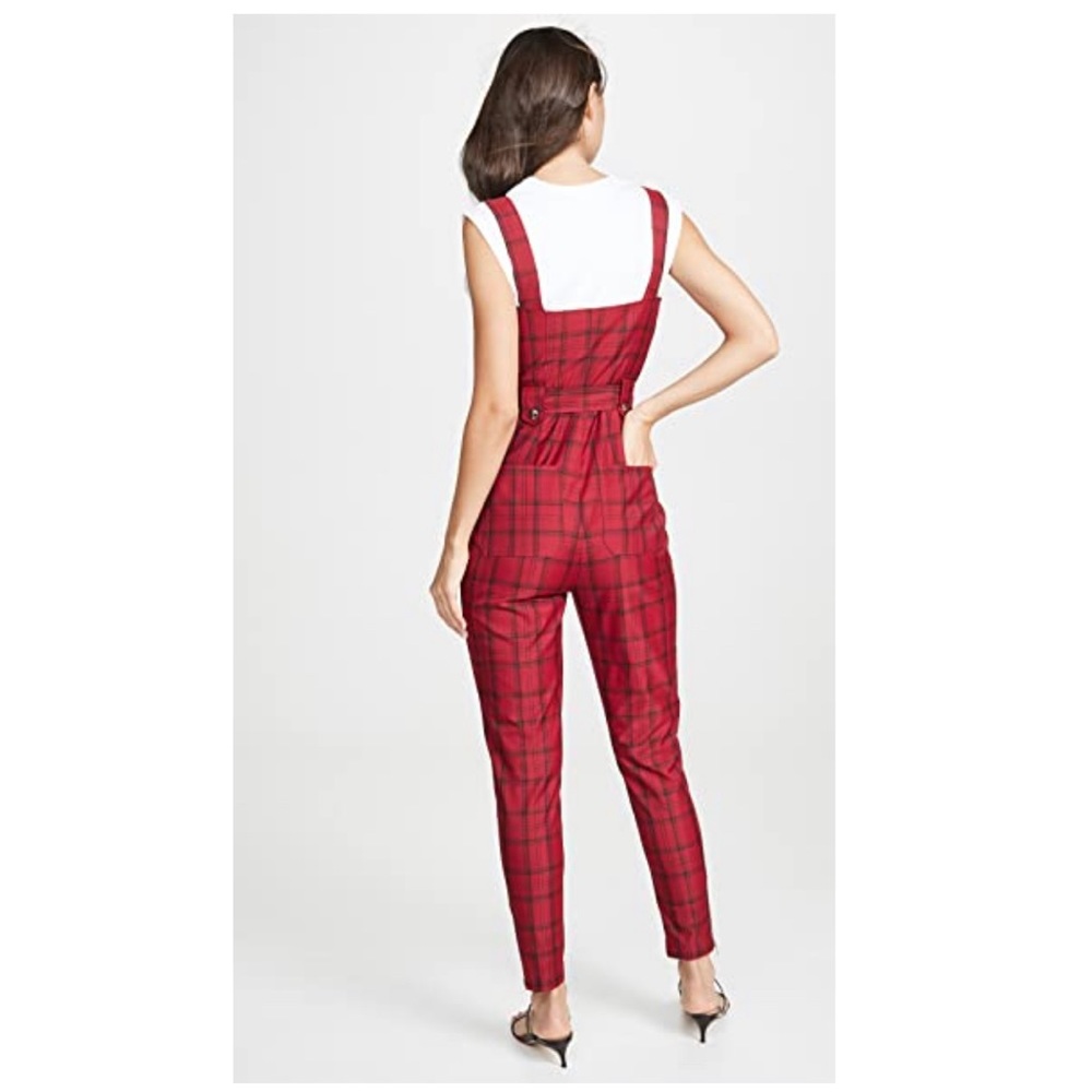 Plaid Red Women's Jumpsuit - Picture 2 of 7